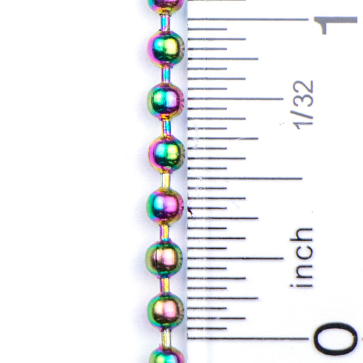 3mm Ball Chain - Rainbow Plated Stainless Steel