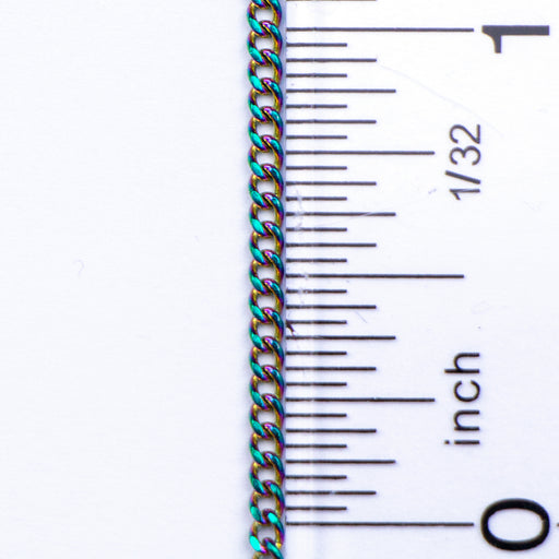 2mm x 2.5mm Curb Chain - Rainbow Plated Stainless Steel