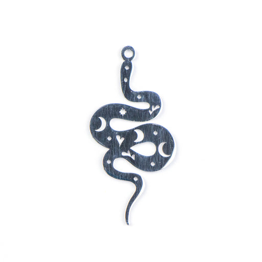 18mm x 38mm Celestial Snake Pendant - Stainless Steel