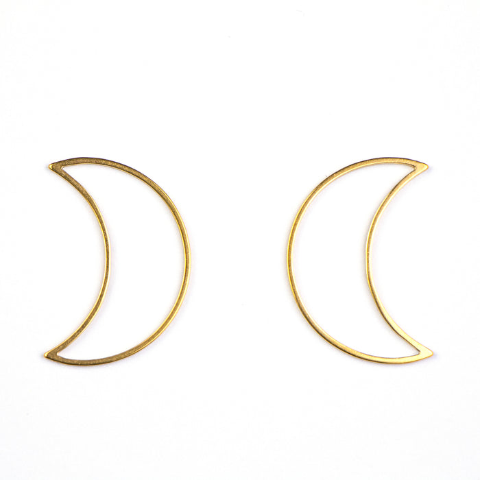 18mm x 25mm Moon Frame - Gold Plated Stainless Steel