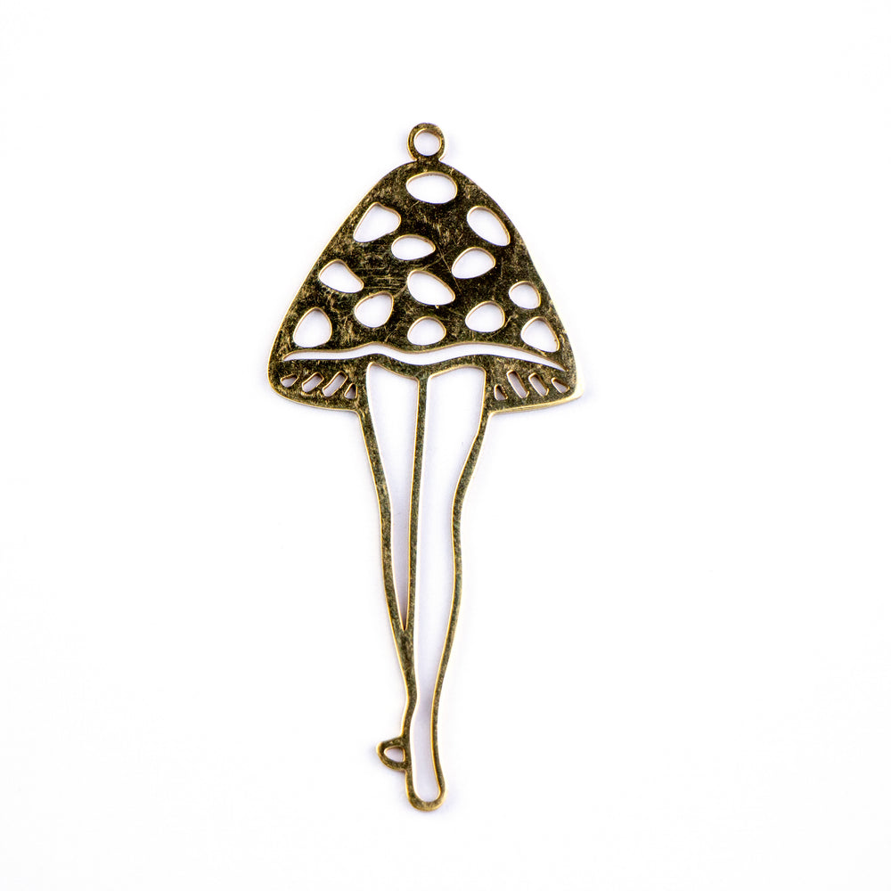 22mm x 48mm Mushroom Legs Pendant - Gold Plated Stainless Steel