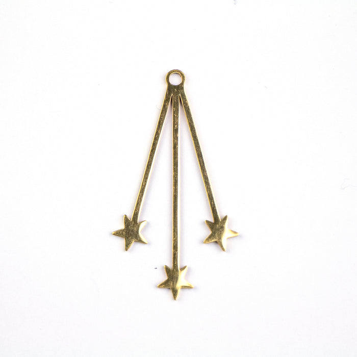 22mm x 40mm Shooting Star Pendant - Gold Plated Stainless Steel