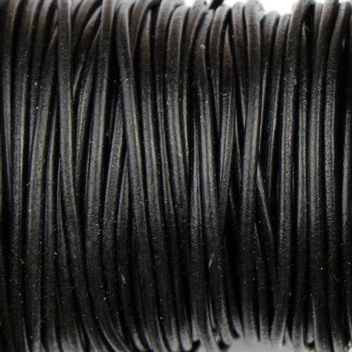 2mm Indian Leather - Dyed Antique Black
