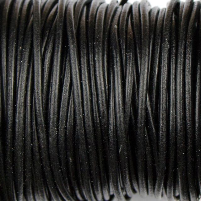 2mm Indian Leather - Dyed Antique Black