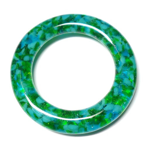 LovelyLynks Large (approx. 45mm diameter) Glass Circles - Aqua
