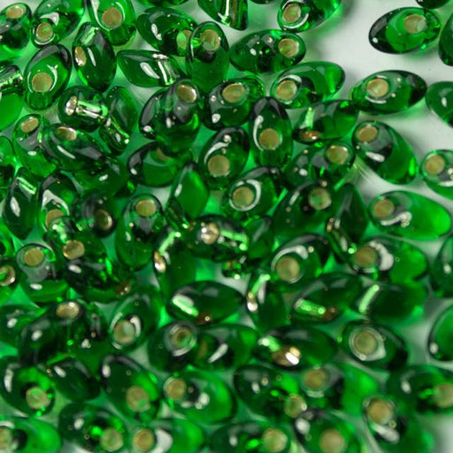 Miyuki 4mm x 7mm Long MAGATAMA Beads - Silverlined Green