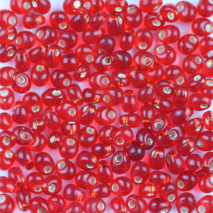 Miyuki 4mm MAGATAMA Beads - Silverlined Ruby