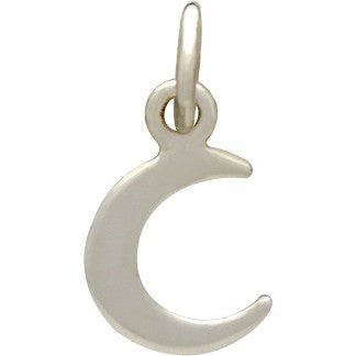 Crescent Moon Charm - Sterling Silver