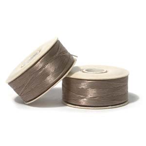 58.5 meters (68 yards) of Size D Nymo Beading Thread - Sand Ash