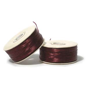 58.5 meters (68 yards) of Size D Nymo Beading Thread - Burgundy