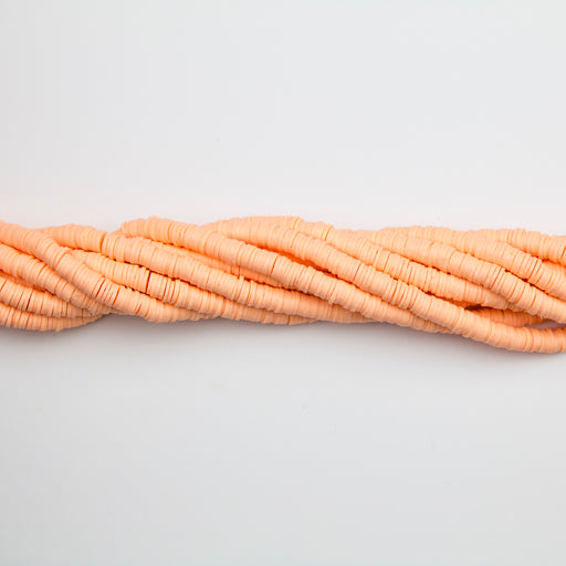 6mm Polymer Clay Disk Beads - Peach