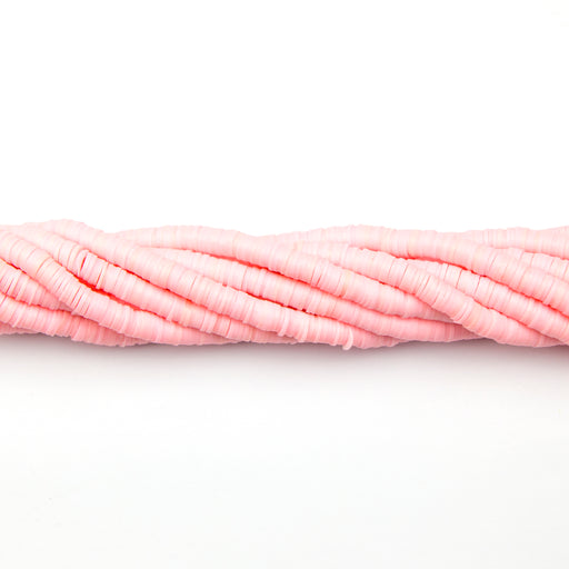 6mm Polymer Clay Disk Beads - Pink