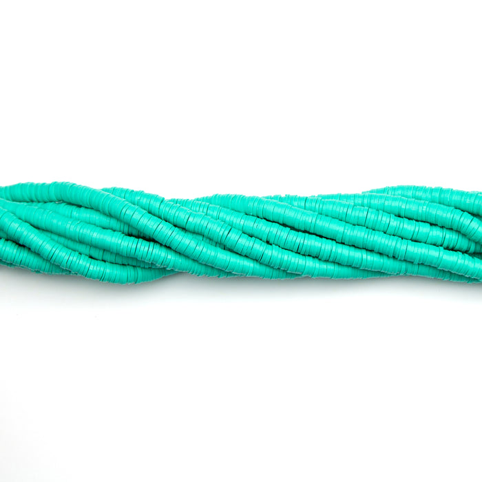 6mm Polymer Clay Disk Beads - Turquoise