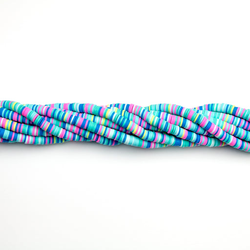 6mm Polymer Clay Disk Beads - Tropical Mix