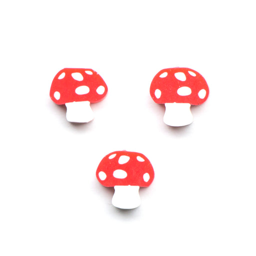 12mm x 10mm Polymer Clay Mushroom Beads