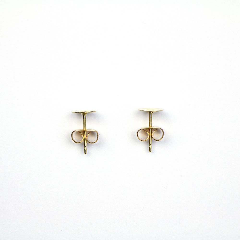 6mm Flat Pad with Post - Gold Plated Stainless Steel