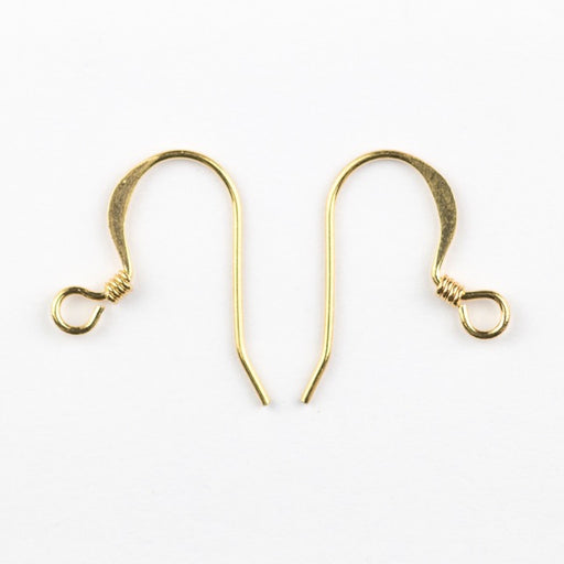 18mm Hook Ear Wire with Coil - Gold