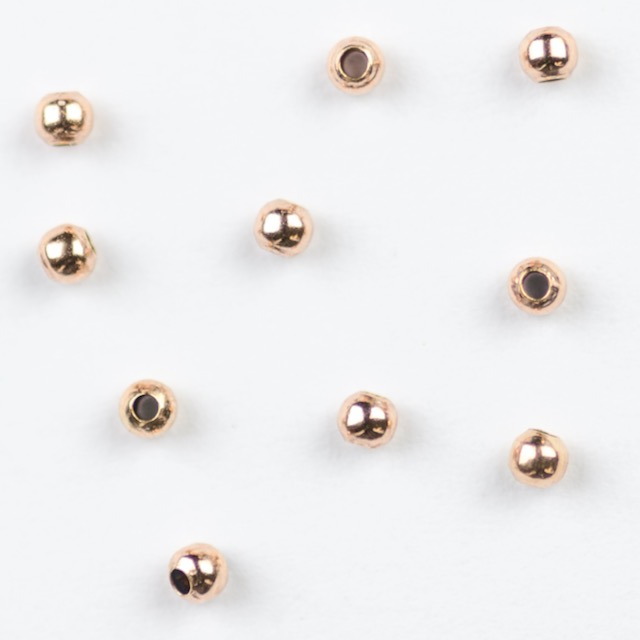 Rose Gold Filled 2mm Smooth Round Seamless Bead with 0.9mm hole