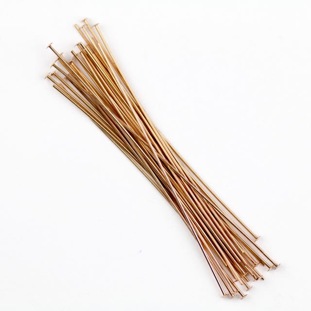 HEAD Pins - 2in. 24ga. (10pcs.) - Rose Gold Filled