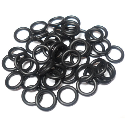 16swg (1.6mm) 1/4in. (6.7mm) ID 4.1AR  EPDM Rubber Jump Rings - Black