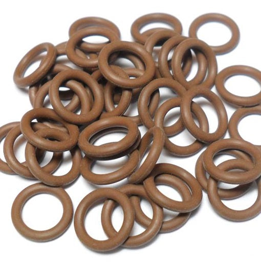 16swg (1.6mm) 1/4in. (6.7mm) ID 4.1AR  EPDM Rubber Jump Rings - Chocolate