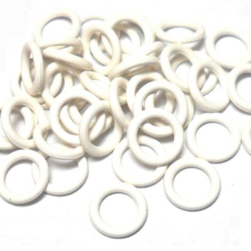 16swg (1.6mm) 1/4in. (6.7mm) ID 4.1AR  EPDM Rubber Jump Rings - White