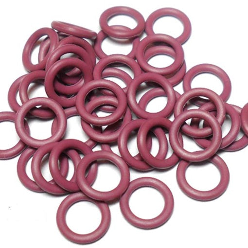 18swg (1.2mm) 3/16in. (5.0mm) ID 4.1AR  EPDM Rubber Jump Rings - Plum