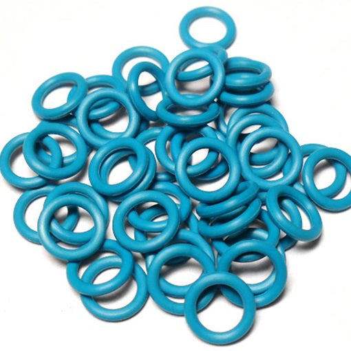 18swg (1.2mm) 9/64in. (3.5mm) ID 3.0AR  EPDM Rubber Jump Rings - Azure