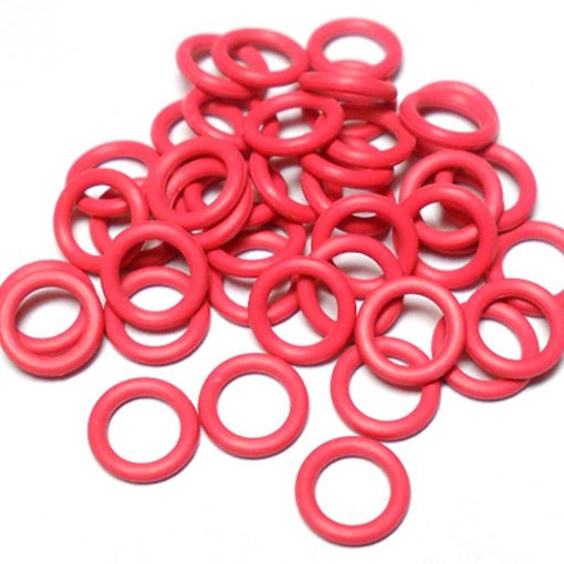 18swg (1.2mm) 9/64in. (3.5mm) ID 3.0AR  EPDM Rubber Jump Rings - Hot Pink