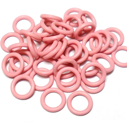 18swg (1.2mm) 9/64in. (3.5mm) ID 3.0AR  EPDM Rubber Jump Rings - Light Pink