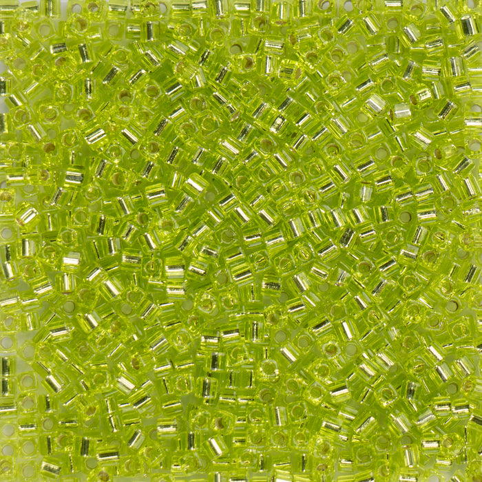 Miyuki 1.8mm CUBE Beads - Silver Lined Chartreuse