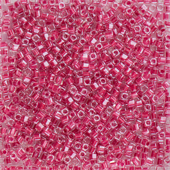 Miyuki 1.8mm CUBE Beads - Sparkling Rose Lined Crystal