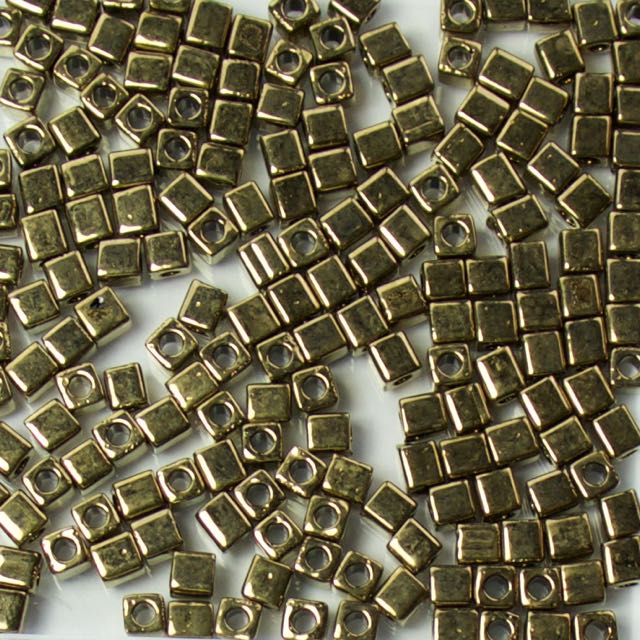 Miyuki 3.0mm CUBE Beads - Metallic Dark Bronze