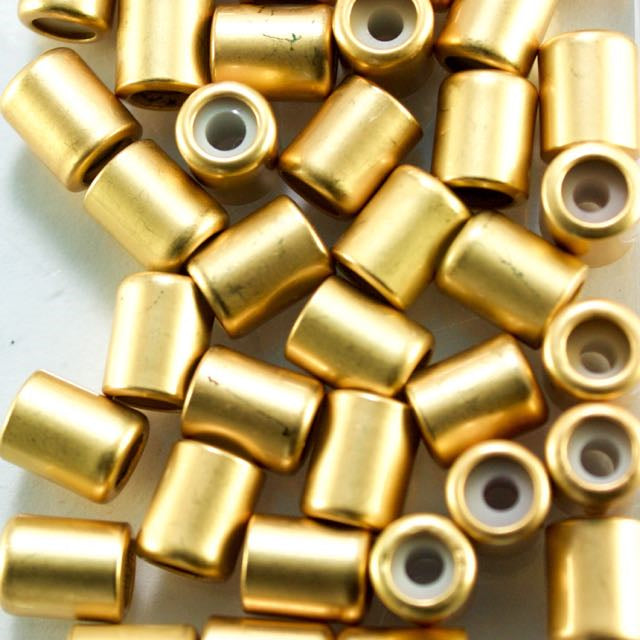 5.5mm x 7mm Slide on Clasp w 2mm Hole - Satin Hamilton Gold