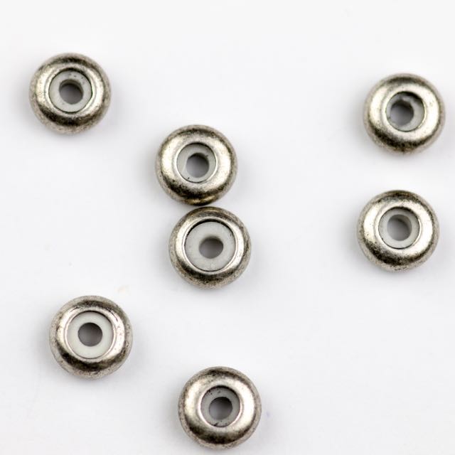 8mm x 4mm Slide on Clasp w 3.5mm Hole - Antique Silver
