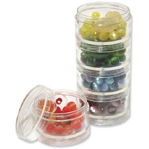 2 in x 5 in Clear Plastic Stacking Containers - Five containers with One Lid