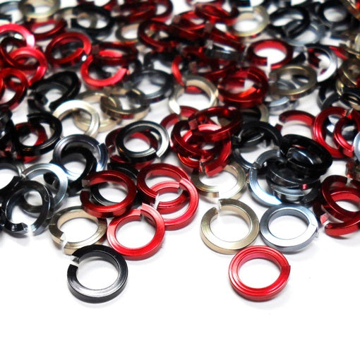 16swg (1.6mm) 1/4in. (6.6mm) ID Square Wire Anodized Aluminum Jump Rings - Art Deco Mix