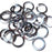 16swg (1.6mm) 1/4in. (6.6mm) ID Square Wire Anodized Aluminum Jump Rings - Black Ice