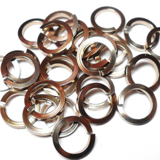 16swg (1.6mm) 1/4in. (6.6mm) ID Square Wire Anodized Aluminum Jump Rings - Champagne