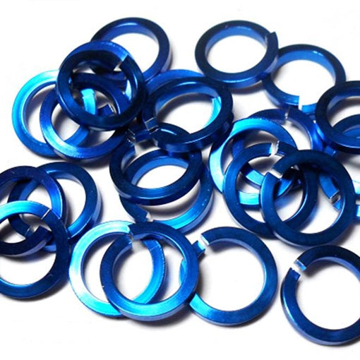 16swg (1.6mm) 1/4in. (6.6mm) ID Square Wire Anodized Aluminum Jump Rings - Royal Blue
