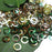 16swg (1.6mm) 3/8in. (10.0mm) ID Square Wire Anodized Aluminum Jump Rings - Forest Mix