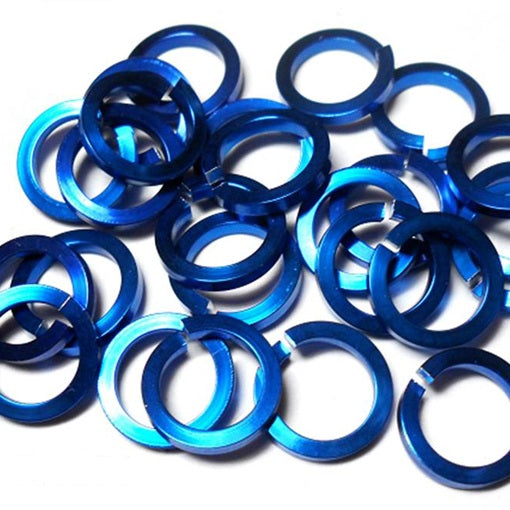 16swg (1.6mm) 3/8in. (10.0mm) ID Square Wire Anodized Aluminum Jump Rings - Royal Blue
