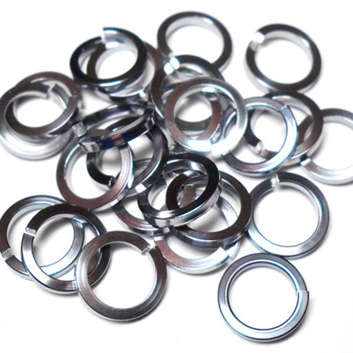 18swg (1.2mm) 1/4in. (6.7mm) ID Square Wire Anodized Aluminum Jump Rings - Black Ice