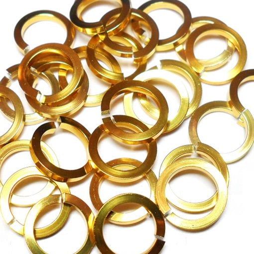 18swg (1.2mm) 1/4in. (6.7mm) ID Square Wire Anodized Aluminum Jump Rings - Gold