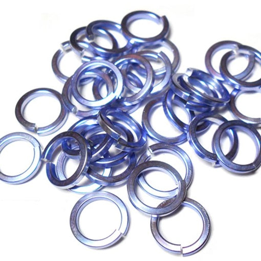 18swg (1.2mm) 3/16in. (5.0mm) ID Square Wire Anodized Aluminum Jump Rings - Lavender