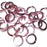 18swg (1.2mm) 3/16in. (5.0mm) ID Square Wire Anodized Aluminum Jump Rings - Pink