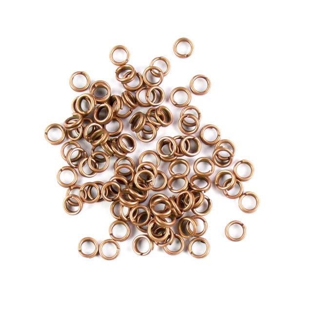 5mm Split Rings - Antique Copper