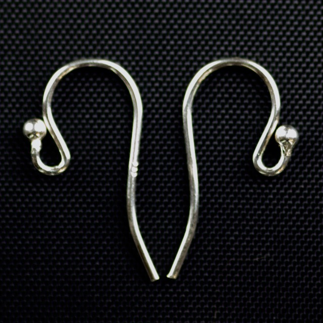 Sterling Silver - Ear Wire .028/.7mm/21 ga. Round Wire Loop w/2mm Ball