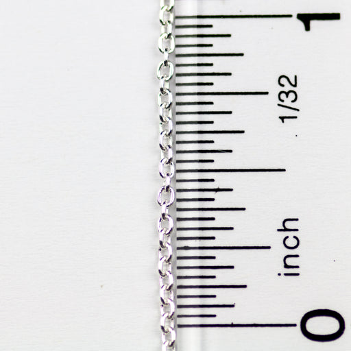 Sterling Silver 2x1.5mm OD Round Cable Chain; Made with 0.4mm Diameter Wire