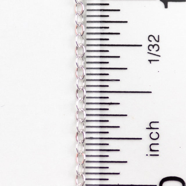 Sterling Silver 1mm x 1mm OD Linked Flat Cable Chain; Made with .25mm Wire